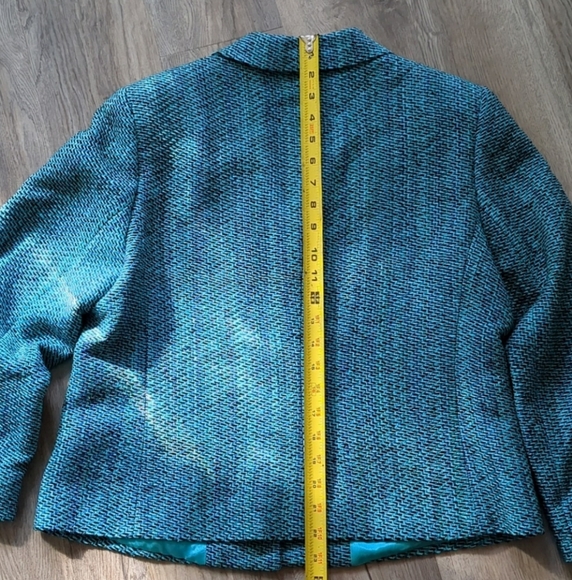 Austin Reed Silk Turquoise Tweed Blazer - Picture 8 of 8